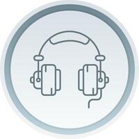 Headphone Linear Button Icon vector