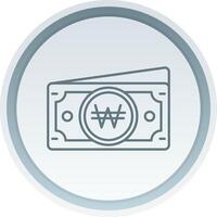 Won Linear Button Icon vector