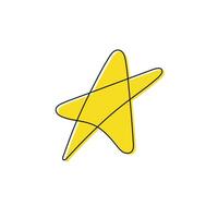 Star doodle yellow vector sign hand drawing vector design