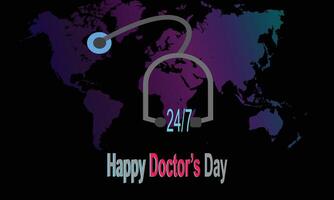 Happy Doctor Day with a social media template concept vector