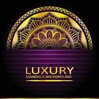 Free luxury golden mandala design for wedding invitation vector