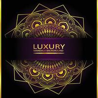 Free luxury golden mandala design for wedding invitation vector