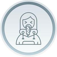 Vomit Linear Button Icon vector
