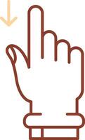 Swipe Down Line Two Color Icon vector