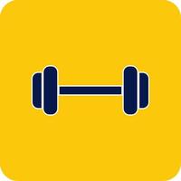 Dumbbell Glyph Square Two Color Icon vector