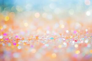 AI generated Vibrant celebration with confetti, bokeh, and dynamic party elements for a festive atmosphere photo