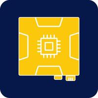 Motherboard Glyph Square Two Color Icon vector