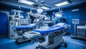 AI generated Cutting edge medical devices and advanced equipment in a state of the art operating room photo