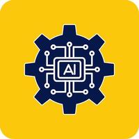 Artificial Intelligence Glyph Square Two Color Icon vector