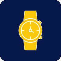 reloj glifo cuadrado dos color icono vector