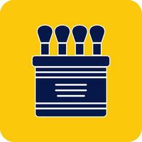 Cotton Swab Glyph Square Two Color Icon vector