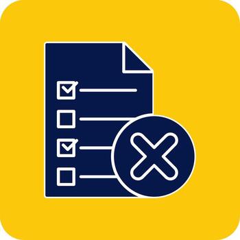 rechazar glifo cuadrado dos color icono vector