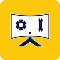 Technical Support Glyph Square Two Color Icon vector