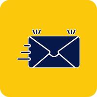 Envelope Glyph Square Two Color Icon vector