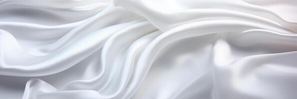 AI generated Closeup of elegant white silk fabric with a slightly crumpled texture for luxury background design photo