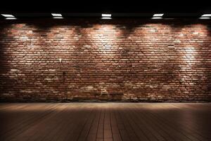 AI generated Abstract black brick wall texture background with dark backdrop for creative design projects photo