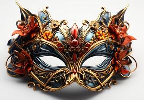 AI generated Venetian carnival mask. Tradition and glamour photo