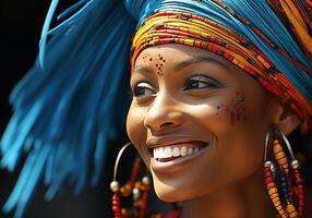 AI generated Woman in traditional clothes and headscarf. Woman's Day. Tradition and culture photo