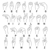 Dactylic alphabet, asl alphabet. Vector