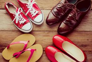 Placed on a wooden shoe styles - lifestyles photo