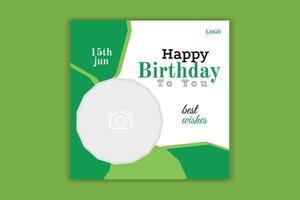 unique birthday design social media template vector