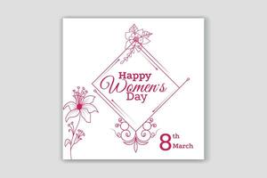 happy women's day with social media banner design vector