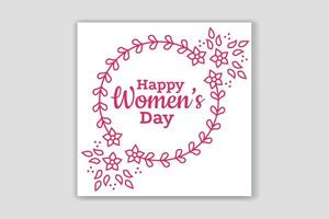 happy women's day with social media banner design vector