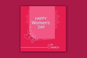 happy women's day social media banner design vector