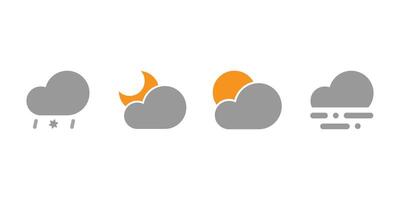 four different icons of different weather conditions vector