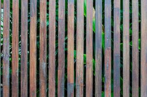 Wooden Palisade background. Close up of grey and green wooden fence panels. wood fence background photo