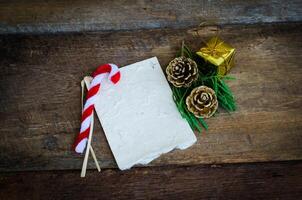 tarjeta para Navidad en madera antecedentes foto