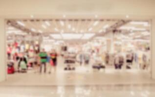 Blur the people in shopping mall. photo