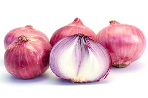 Onion vegetable ingredient on white background photo