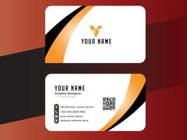 Modern business card with wavy shapes vector