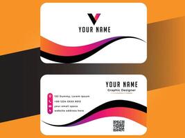 Modern business card with wavy shapes vector