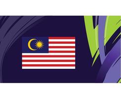Malasia bandera emblema asiático naciones 2023 equipos países asiático fútbol americano símbolo logo diseño vector ilustración