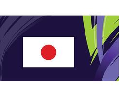 Japón bandera emblema asiático naciones 2023 equipos países asiático fútbol americano símbolo logo diseño vector ilustración