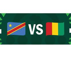 Dr Congo And Guinea Match Ribbon Flags African Nations 2023 Emblems Teams Countries African Football Symbol Logo Design Vector Illustration