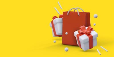 Festive offer. Vector concept on bright yellow background