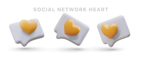 Positive reviews, comments. Likes from subscribers. 3D set of icons for social networks vector