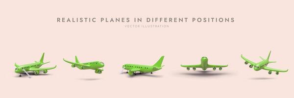 Large set of 3D planes in different positions, with shadows vector