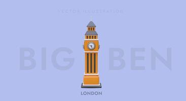 3d realistic Big Ben. Web poster for travel company. Travel Europe, London tour concept vector