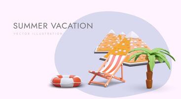 Safe summer vacation. Vector concept for tourist site. Entertainment, travel, excursions, relaxation