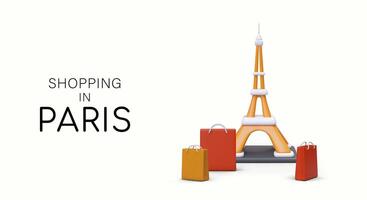 compras en París. excursión a capital de mundo Moda vector