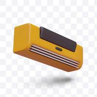 Side view on realistic air conditioner in yellow and black colors vector