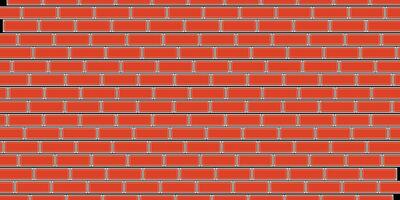 Brick wall, red relief texture with shadow, vector background illustration. Red brick tile wall background.