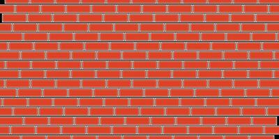 Brick wall, red relief texture with shadow, vector background illustration. Red brick tile wall background.