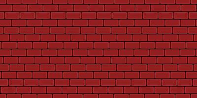 Brick wall, red relief texture with shadow, vector background illustration. Red brick tile wall background.