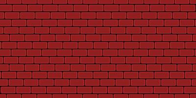 Brick wall, red relief texture with shadow, vector background illustration. Red brick tile wall background.