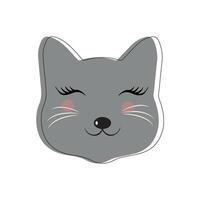 Cat pet head face icon, Vector illustration of funny cartoon cats, Cat face with various expressions and patterns vector illustration flat design. Eps 10